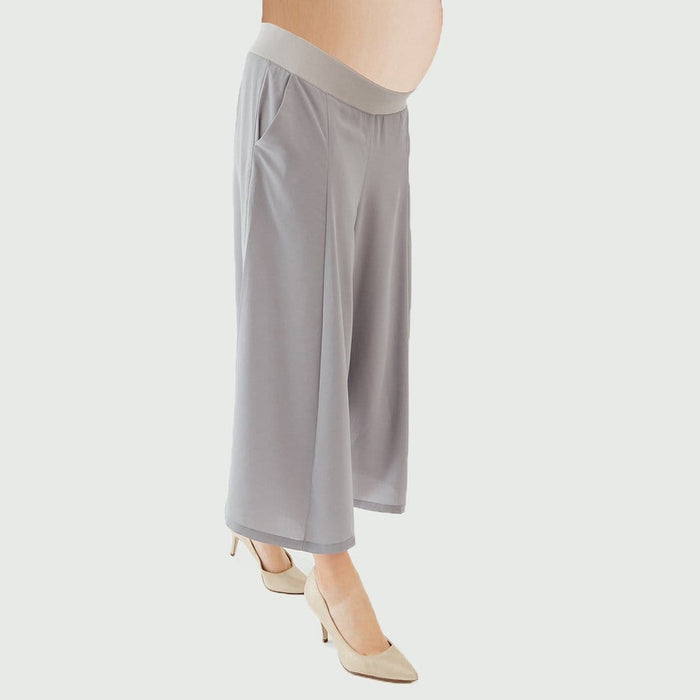 Charlie Pleated Flare Maternity Pants Grey