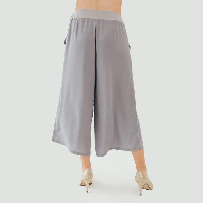 Charlie Pleated Flare Maternity Pants Grey