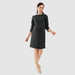 Knitted Long Sleeve Charna Broad Neck Mozzie Maternity Dress Black