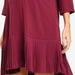 Long Sleeves Brett Pleated Hem Nursing Dress Maroon