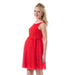 Woven Short Sleeve Cara Embellishment Dress Aurora Red