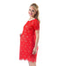 Woven Short Sleeve Cate Embellishment Nursing Dress Aurora Red