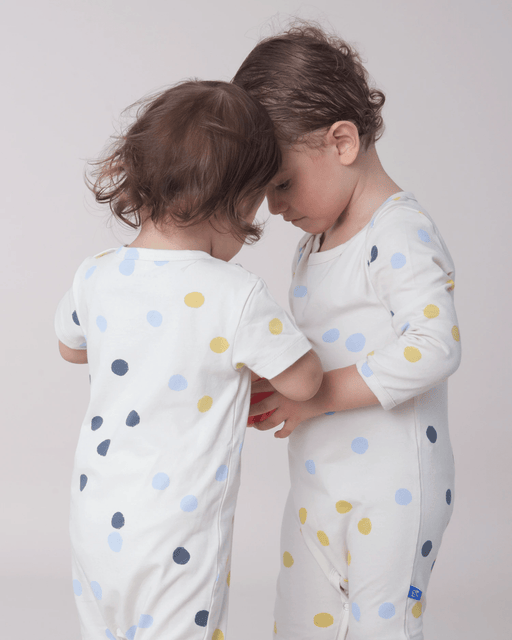 Habiebie Tiny Dots SS Onesie Off White/Multicolor