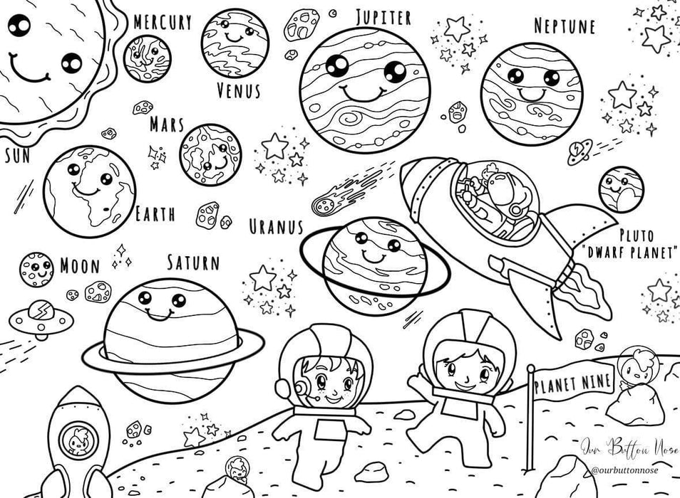 Our Button Nose Large Mat - Space explorer 40x30cm