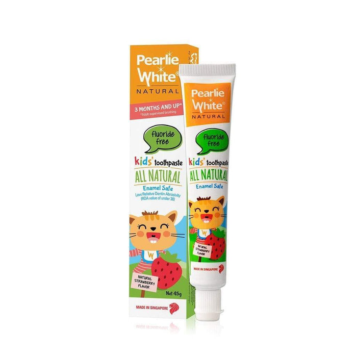 Pearlie White All Natural Enamel Safe Kids’ Toothpaste (Strawberry) Fluoride Free 45g