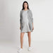 Batwing Sleeves Cambrie Nursing Dress Grey Stripes
