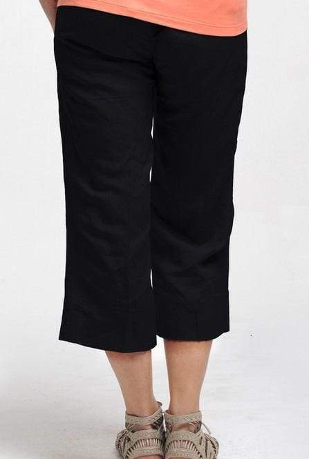 Capri Rayon Linen Pants Black