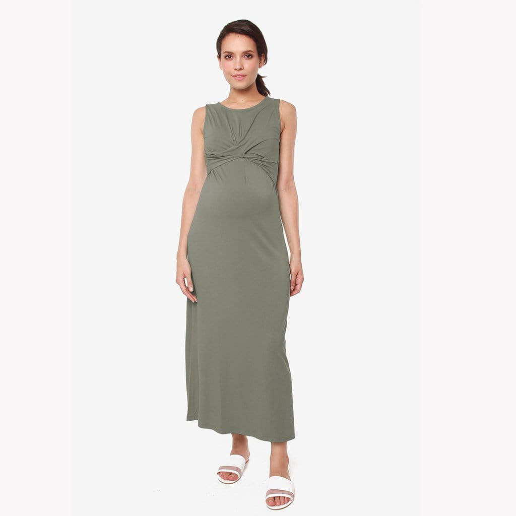 Nursing Dress | Spring Maternity Chiyo Nursing Sleeveless Nursing Dress Olive Green | Shop Bove Singapore Nursing Dress | Spring Maternity Chiyo Nursing Sleeveless Nursing Dress Olive Green | Shop Bove Singapore
