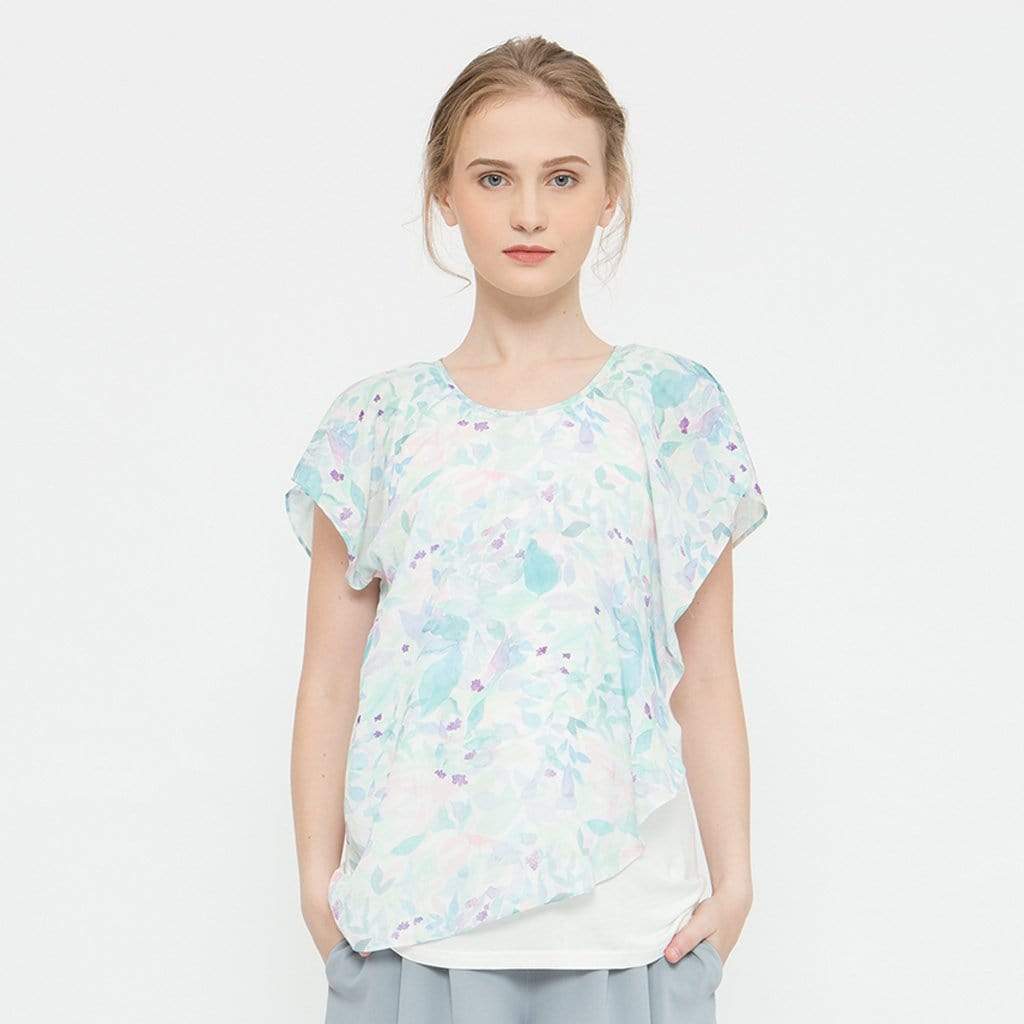 Clancy Rope Top Nursing Top | Spring Maternity Clancy Overlap Nursing Top Water Print ...