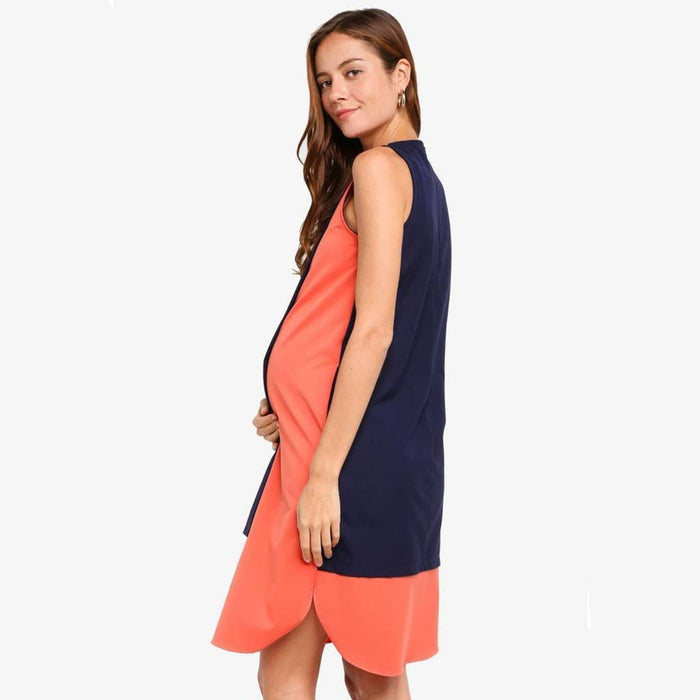 Debra Sleeveless Maternity Dress Navy