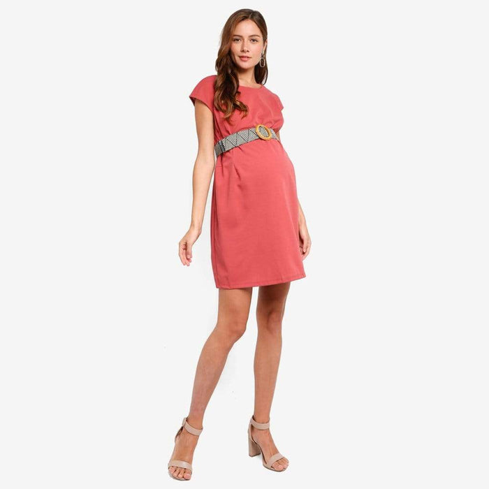 Dellen Short Sleeve Nursing Dress Terracotta