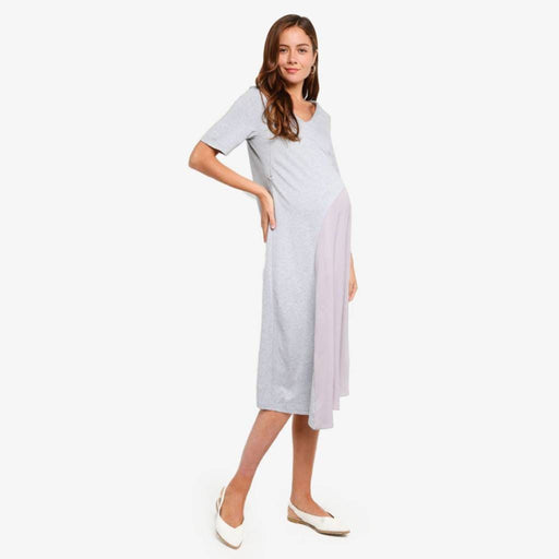Delwen Maternity Dress Heather Grey