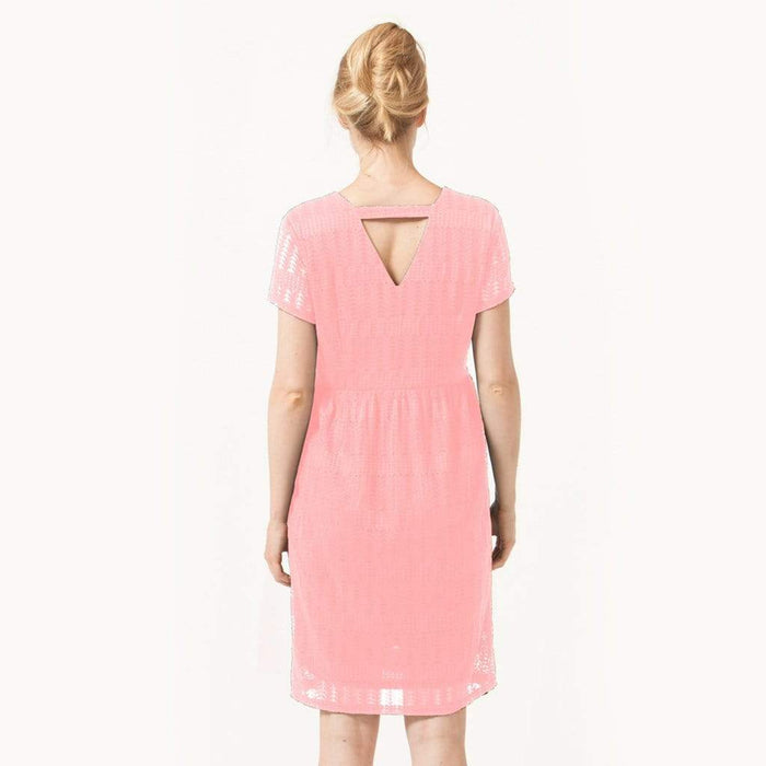 Eileen Full Lace Nursing Dress Coral Blush