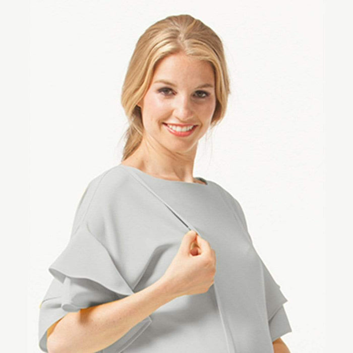 Flare Sleeve Yulia Nursing Dress Grey