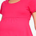 Jenny Round Neck Empire Line Red Short Sleeve Maternity Top