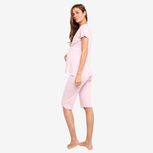 Jessie Short Sleeve Maternity and Nursing Sleepwear Heather Pink
