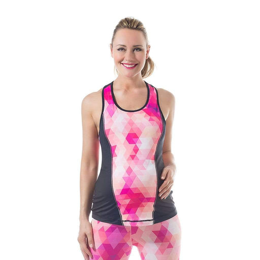 Kate C-Back Fitness Maternity Activewear Tank Pink Geo Print