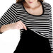 Knitted 3/4 Sleeve Angelina Nursing Dress Black Stripes