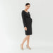 Long Sleeves Beatrisa Twisted Maternity Dress Black