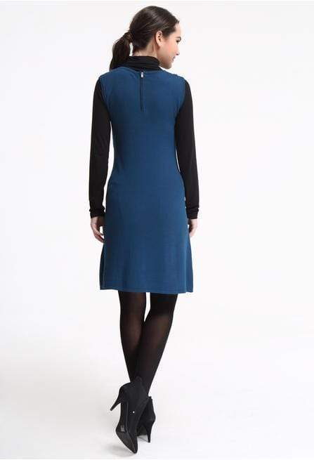 Sherry Contract Piping Dress Teal
