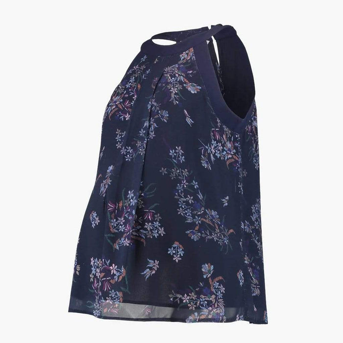 Carden Halter Navy Floral Sleeveless Nursing Top