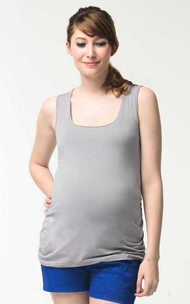 Patty Bamboo Cotton Tank Maternity Top Grey